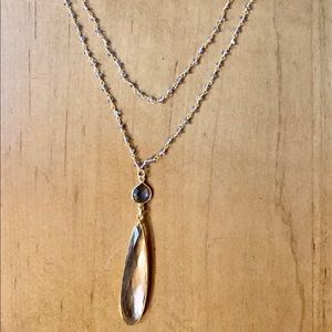 Tanzanite/iolite/Crystal Quartz necklace